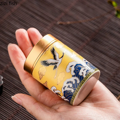 Portable Double Layer Ceramic Tea and Food Canister