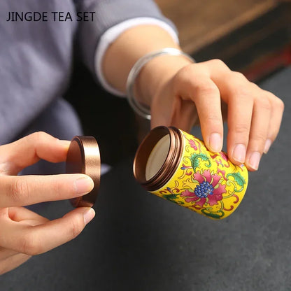 Portable Ceramic Canister for Tea and Spice Storage