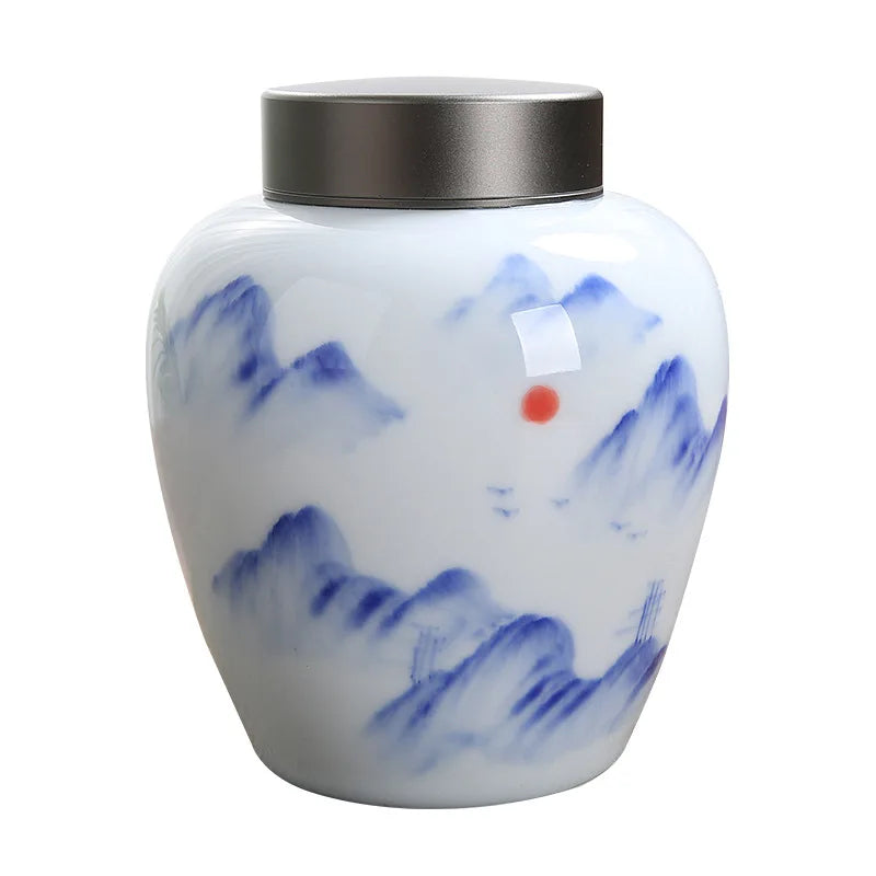 Ceramic Landscape Canister for Tea and Coffee Storage