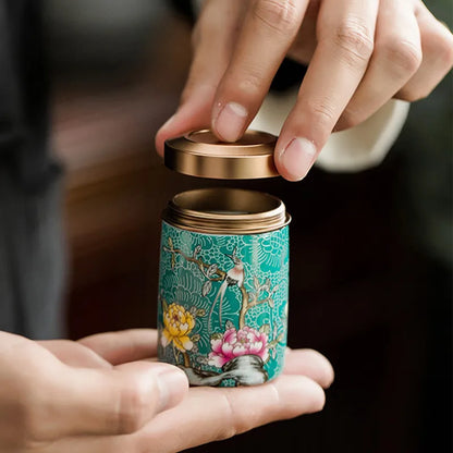 Portable Ceramic Canister for Tea Coffee and Spices