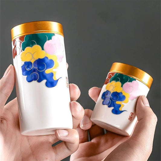 Portable Ceramic Canister for Tea and Spice Storage