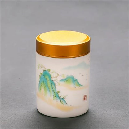 Portable Ceramic Canister for Tea and Spice Storage