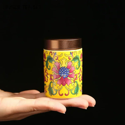 Portable Ceramic Canister for Tea and Spice Storage