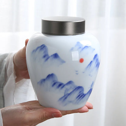 Ceramic Landscape Canister for Tea and Coffee Storage