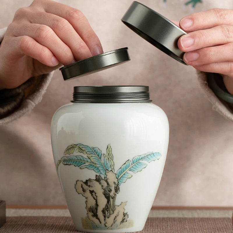 Classic Ceramic Canister for Tea and Coffee Storage