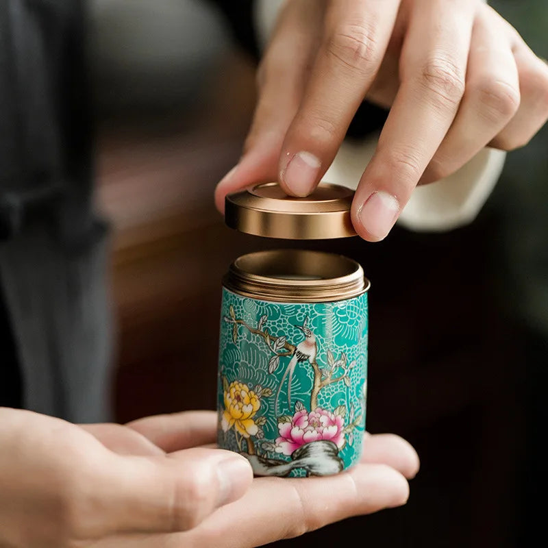 Exquisite Ceramic Canister for Tea and Biscuit Storage