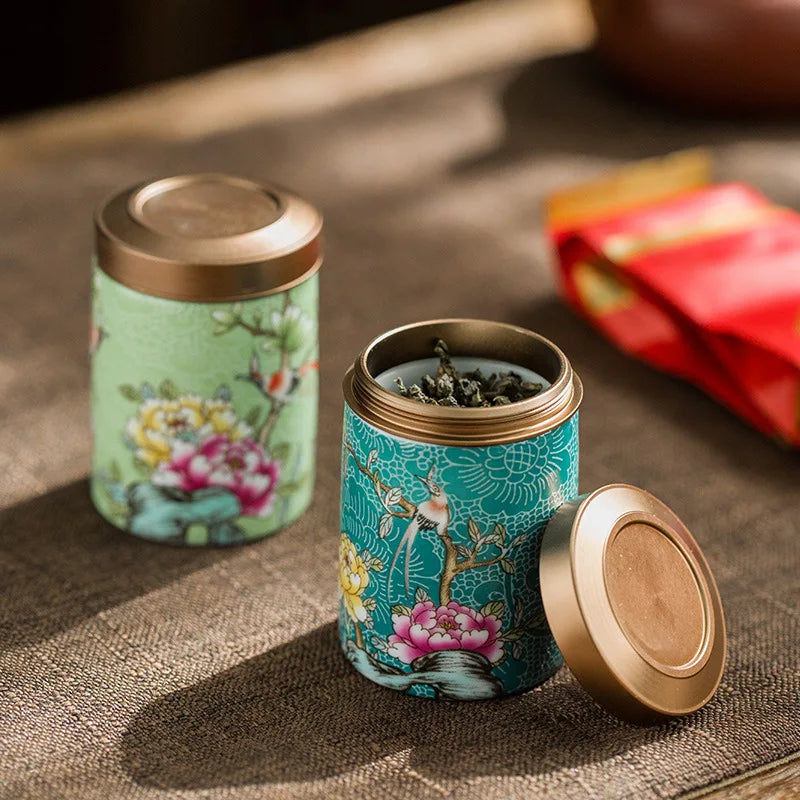 Exquisite Ceramic Canister for Tea and Biscuit Storage